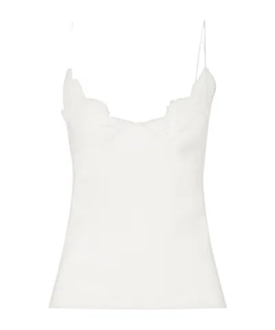 Sharon Wauchob Capucines Scalloped Lace-trimmed Silk Crepe De Chine Camisole In White