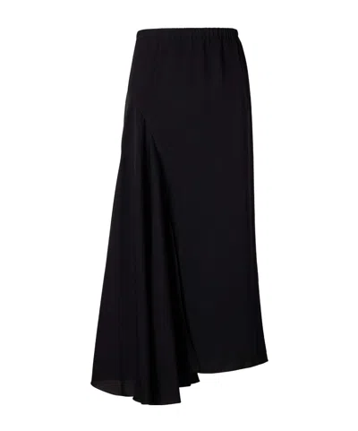 Sharon Wauchob Tria Asymmetric Duchesse-satin Midi Skirt In Black