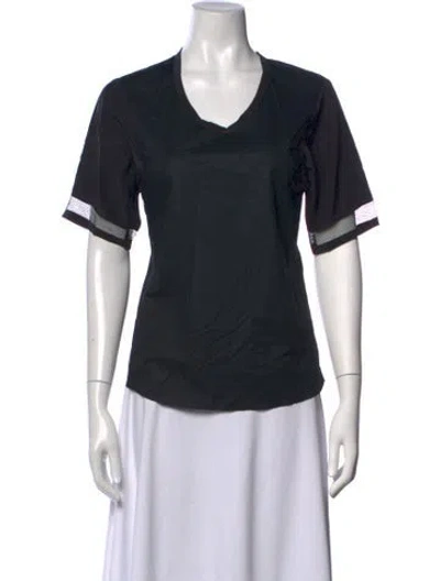 Pre-owned Sharon Wauchob V-neck Short Sleeve Top In Black