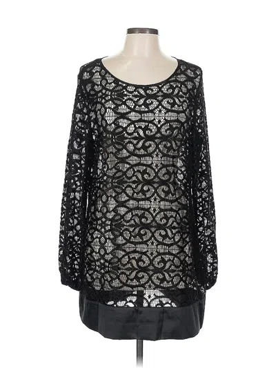 Pre-owned Sharon Young Long Sleeve Blouse In Black