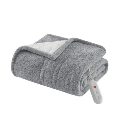 Sharper Image Amira Dream Soft Heated Throw In Gray