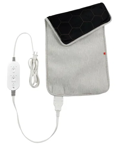 Sharper Image Calming Heat Massaging Weighted Heating Pad With Copper And Charcoal In White