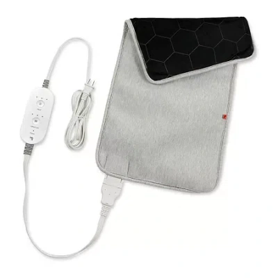 Sharper Image Calming Weighted Heating Pad With Copper + Charcoal In Gray