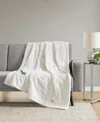 Sharper Image Heated Faux-fur Throw, 50" X 60" In Ivory