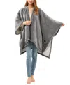 Sharper Image Heated Fleece Snuggle Wrap Throw In Grey