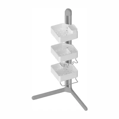 Sharper Image Spastudio Nook Modular Corner Shower Caddy Adjustable 3 Tier Design With Customizable Fit And Storag In White