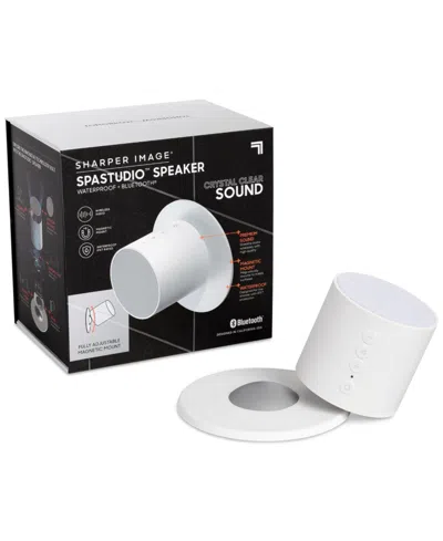 Sharper Image Spastudio Waterproof Bluetooth Speaker In White