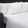Sharper Image White Down Solid Color 370 Thread Count 100% Cotton Sheet Set In White