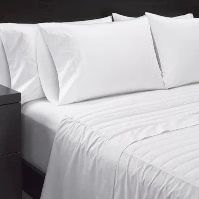 Sharper Image White Down Solid Color 370 Thread Count 100% Cotton Sheet Set