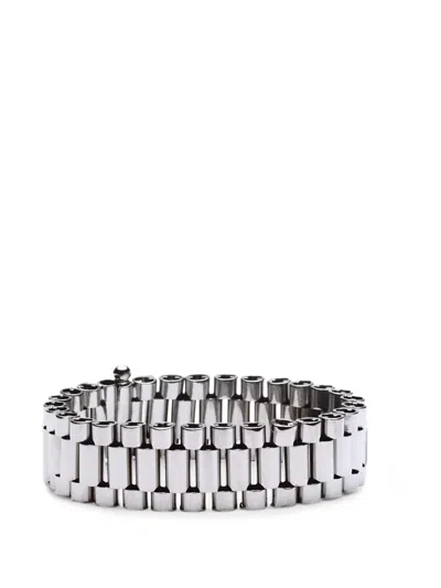 Sharra Pagano On Time Sliding-clasp Bracelet In Silver