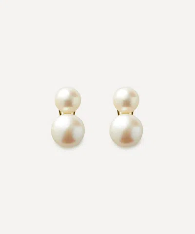 Shashi 14ct Gold-plated Bianca Pearl Stud Earrings In White