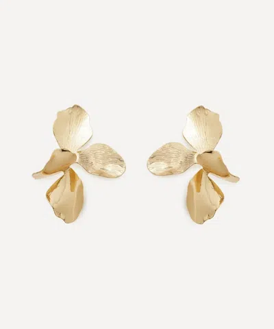 Shashi 14ct Gold-plated Hyacinthe Stud Earrings