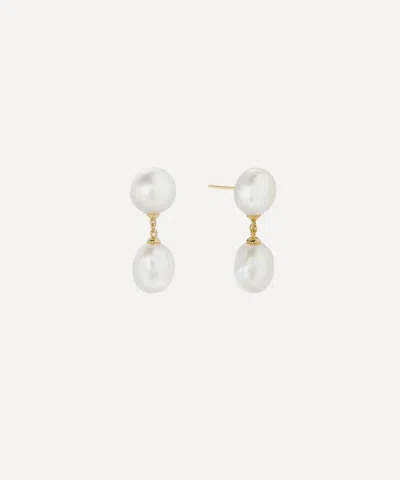 Shashi 14ct Gold-plated Pearl Drop Earrings In White
