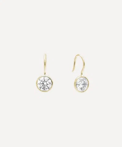 Shashi 14ct Gold-plated Vermeil Silver Bezel French Hook Drop Earrings