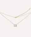 Shashi 14ct Gold-plated Vermeil Silver Emerald Baguette Pendant Necklace In Gold