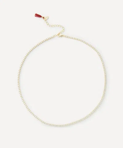 Shashi 18ct Gold-plated Vermeil Silver Diamond Tennis Necklace