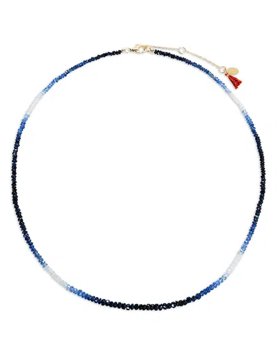 Shashi Aisha Gemstone Beaded Collar Necklace, 16.25-18.25 In Blue