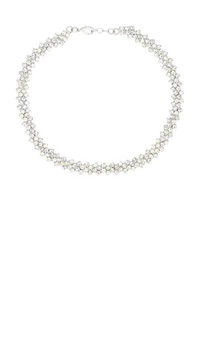 Shashi Argent Diamond Necklace In Metallic