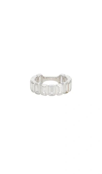 Shashi Baguette Eternity Ring In Silver