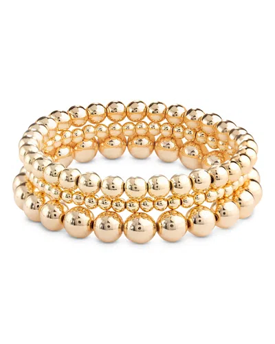 Shashi Beaded Stretch Bracelets In 14k Gold Plated, Set Of 3