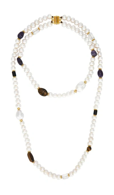 Shashi Bennet Gemstone Necklace In White