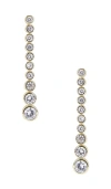 Shashi Bezel-set Crystal Drop Earrings In 골드