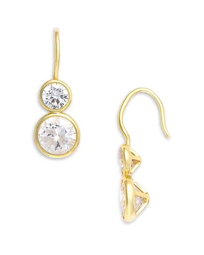 Shashi Bezel Double Drop Earrings In Gold