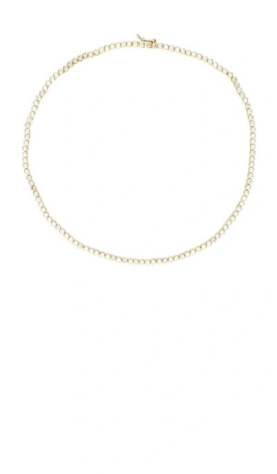 Shashi Bezel Tennis Necklace In Gold