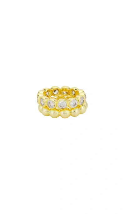 Shashi Bezel Vroom Ring Set In Gold