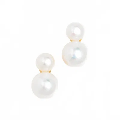 Shashi Bianca Earrings In Pearl In Sand