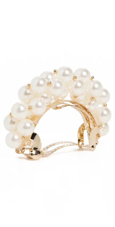Shashi Bianca Hair Clip Pearl In White