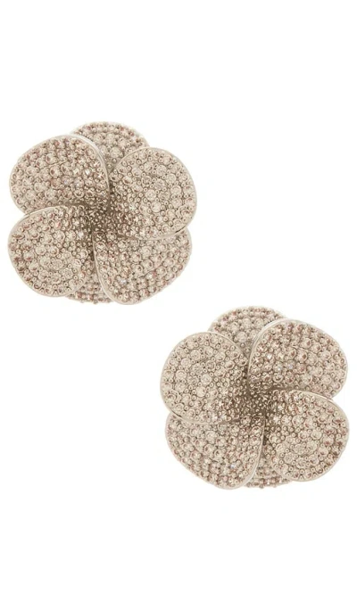 Shashi Bloom Pave Earring In Brown