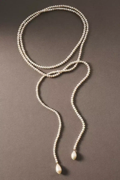 Shashi Bolo Tie Pearl Necklace In White