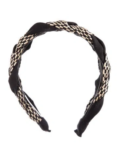Pre-owned Shashi Braided Headband In Black