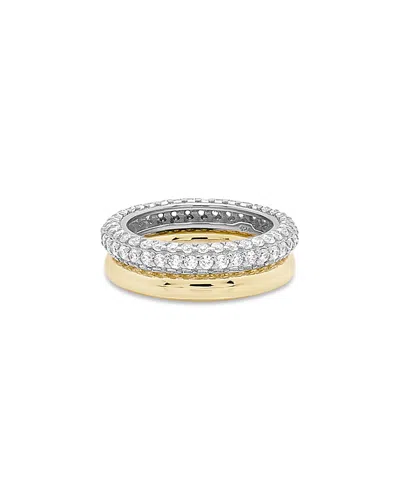 SHASHI BREE PAVE STACK RINGS, SET OF 2