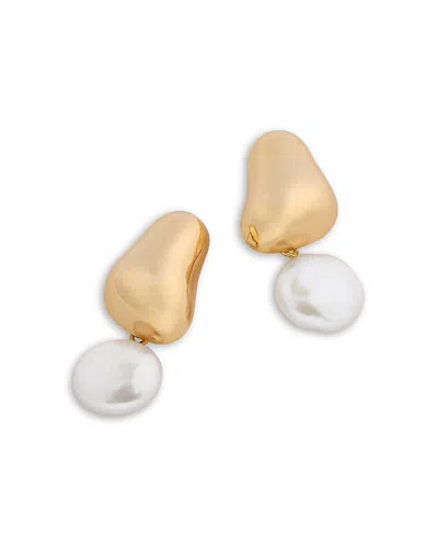 Shashi Carter Cultured Freshwater Pearl Drop Earrings In Gold