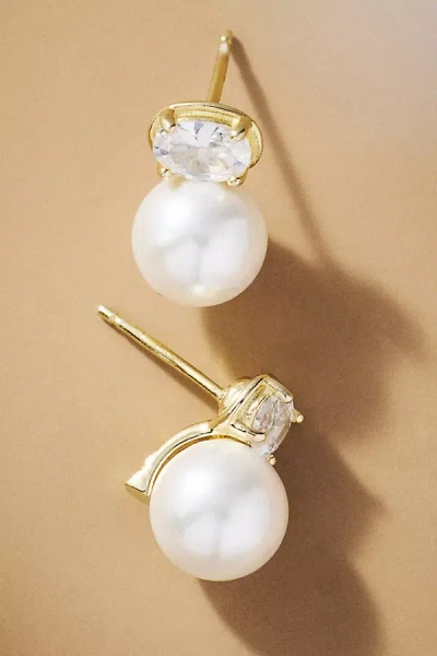 Shashi Cleo Pearl Stud Earrings In Gold