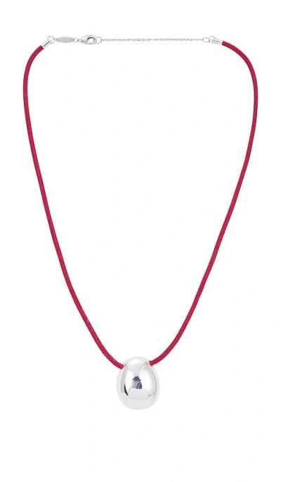 Shashi Connor Cord Necklace In 红色 & 银色