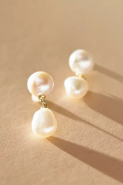 Shashi Dainty Pearl Drop Earrings In Gold