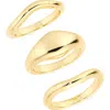 Shashi Delphine Set Of 3 Rings In Gold
