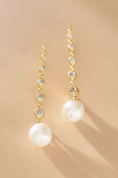 Shashi Diamond Baroque Drop Earrings In Gold