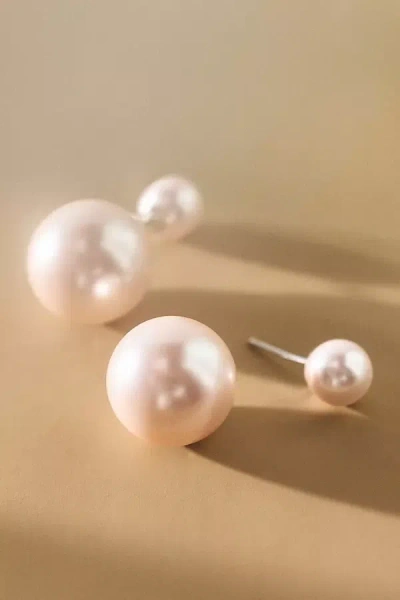 Shashi Double Ball Rose Pearl Earrings In Pink