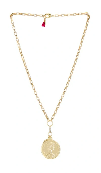 Shashi Double Coin Necklace In Metallic Gold