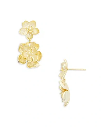 Shashi Double Flower Drop Earrings In Gold