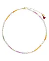 Shashi Ella Multicolor Sapphire & Cultured Freshwater Pearl Beaded Collar Necklace In 14k Gold Filled, 14.5 In Multi
