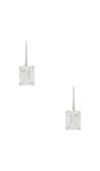 Shashi Emerald Baguette French Hook Earring In Metallic