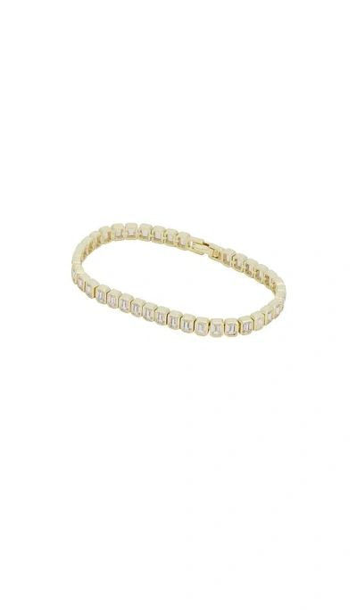Shashi Emerald Cut Tennis Bracelet In Gold