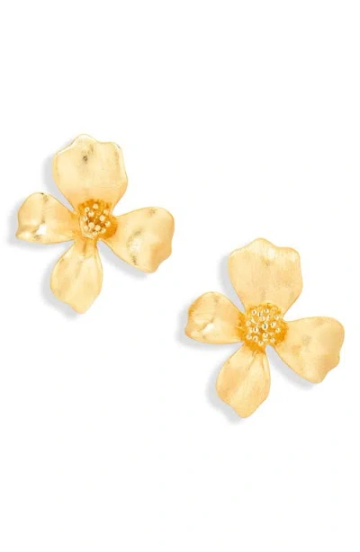 Shashi Fiorina Floral Stud Earrings In Neutral