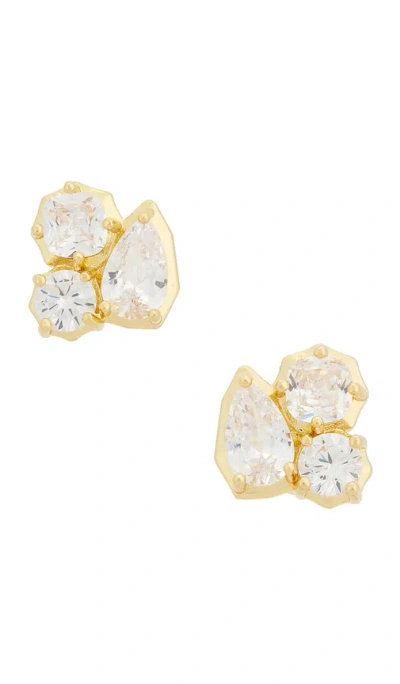 Shashi Georgian Cut Stud Earring In Gold