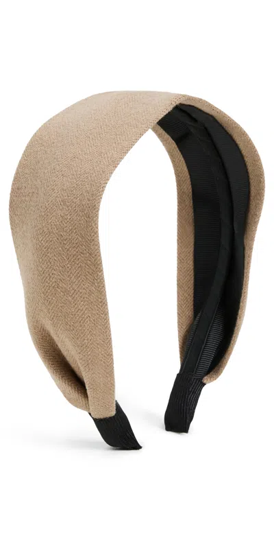 Shashi Herringbone Headband Taupe